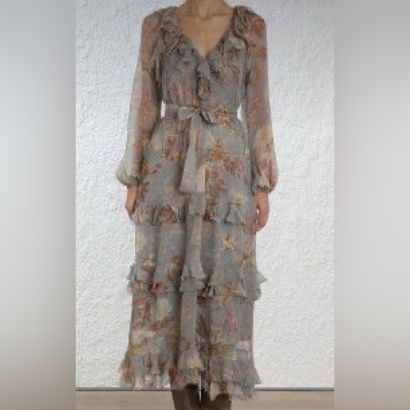 Zimmermann Unbridled Cascade Silk Maxi Dress US sz 4 - Picture 1 of 4